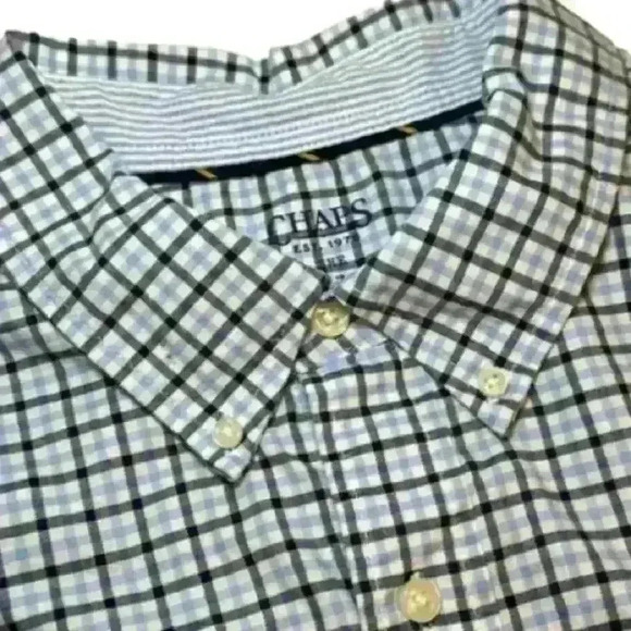 Men’s Chaps Blue Plaid Long Sleeve Button Down Shirt - Size 2XB - Picture 1 of 11